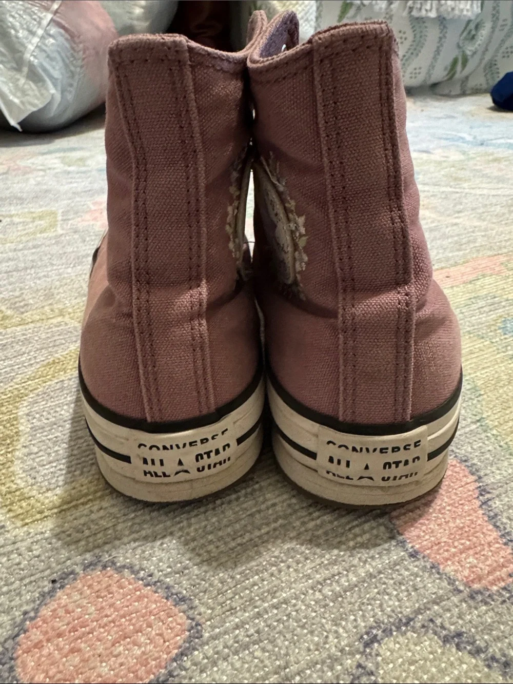 Converse High-Top Canvas Sneakers in Mauve